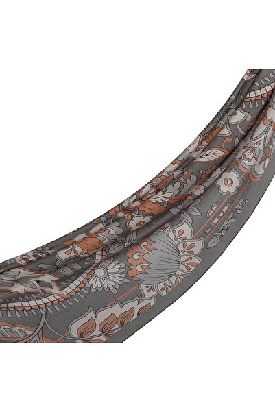 ipekevi Dark Stone Palace Ivy Patterned Tencel Shawl