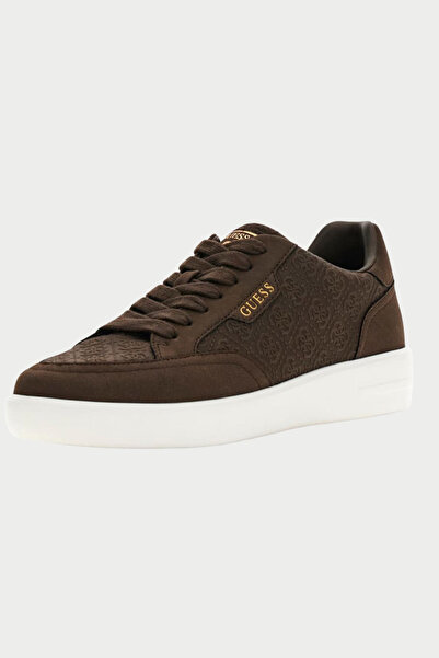 Guess Women's Sneaker Shoes Suede Monogram Patterned Lace-Up Flat Sole Daily ...