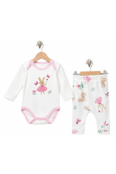 casa nexa Baby Girl Rabbit Butterfly Printed 2-Piece Set Long Sleeve Body and...