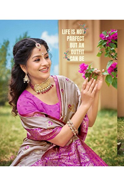ViViRaSmi Generic Premium Luxury Banarasi Silk Saree- Fall & Pico Stitched & Unstitched Blouse Piece | Wedding, Festive & Party Wear-Vivirasmi