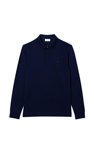 Lacoste Paris Lacivert Polo Yaka Regular Fit Uzun Kollu Erkek T-shirt