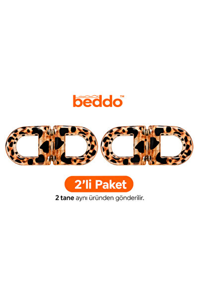 beddo Konfor Serisi Manyetik Saç Tokası Kahverengi Leopar - 1 Alana 1 Bedava ...
