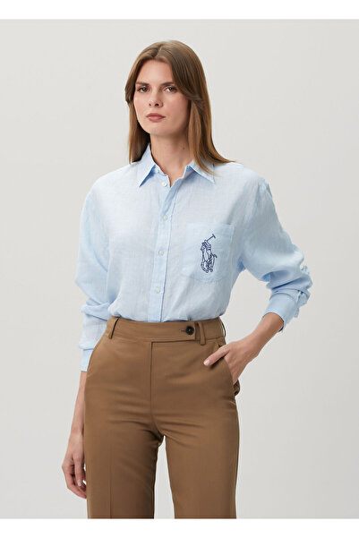 Polo Ralph Lauren Mavi Keten Gömlek