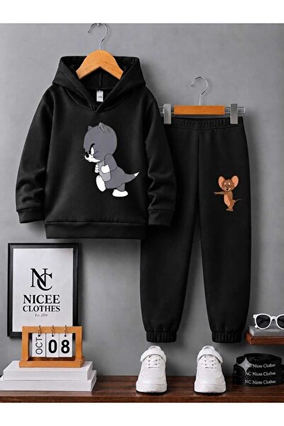 NC Nicee Clothes Children's Tracksuit Unisex (Cat-Referring Jery Print Winter)