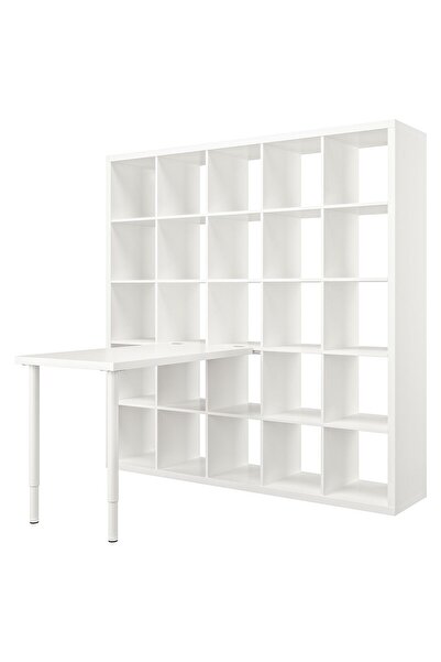 IKEA Modern Beyaz Kitaplık 182x139x182 cm - Salon/Çalışma Odası Dolabı