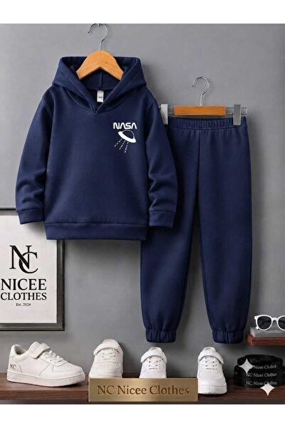 Leto Lykia Children's Tracksuit Set Unisex (White Nasa Umbrella Print on the ...