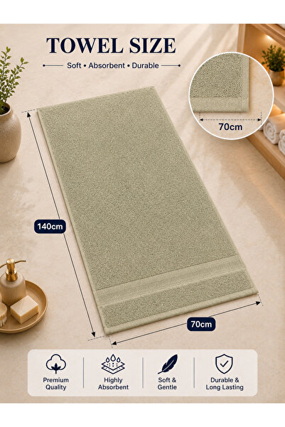 Saf By Arams 4-Piece, 100% Cotton, Bath Towel Set, 70x140 cm, 550GSM, Soft, Absorbent, and Premium Quality.