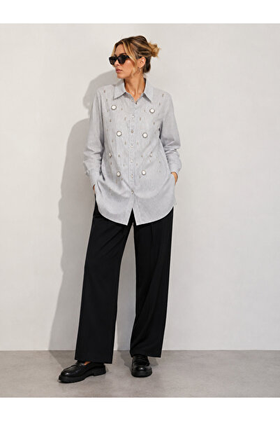 FUAT GÜRSEN Pearl Embellished Cotton Tunic