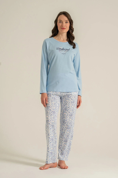 Pierre Cardin Women's Pajama Set, Combed Modal, 50% Cotton 50% Modal, Round N...