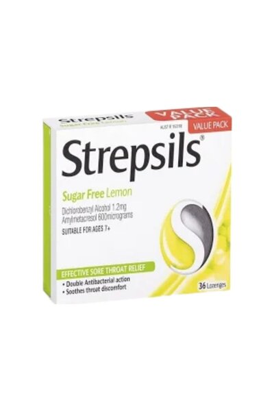 STREPSİLS Lemon Sugar Free Lozenges 36s