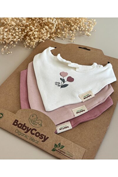 Fırfır Yakalı Pamuklu Bebek Mama Önlüğü 3'lü Set