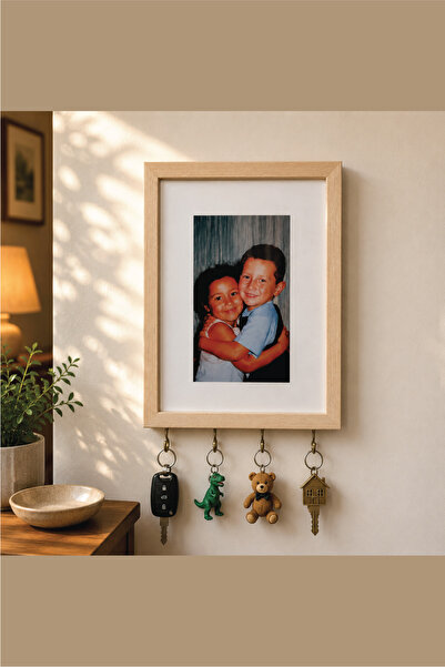 no77decor Kişiye Özel Fotoğraflı Tablo Anahtarlık Askılığı I Ahşap Çerçeveli ...