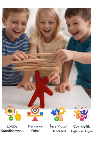 PlayWoods Educational Toy Wooden Balance Sticks