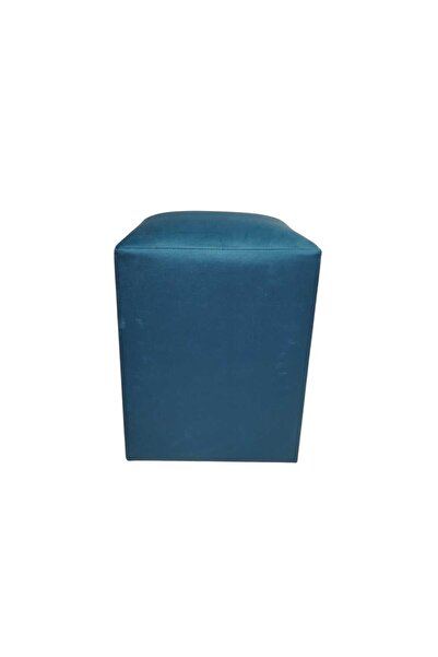 OEM Taburet cub tapitat , catifea ,Albastru 42 x 33 cm