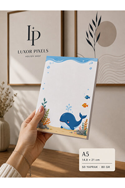 luxorpixels Boy's Ocean-Themed Pull-Out Notepad 50 Sheets - Notepad - Memo Pad