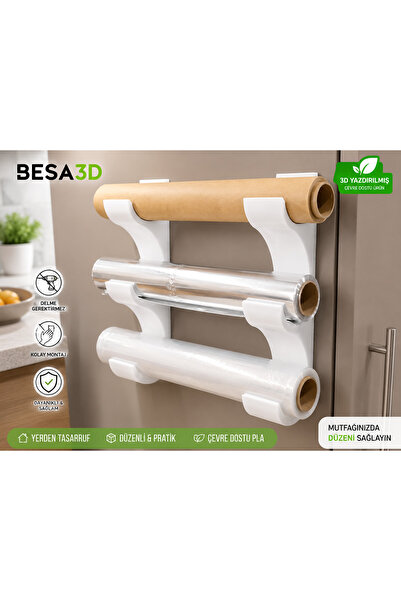 BESA3DProtoype Mutfak Rulo Düzenleyici – Streç Film, Alüminyum Folyo ve Pişir...