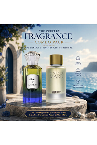 Ahmed Al Maghribi Blue By Ahmed 100ml & Destino Our Version Acqua Di Mare 100...