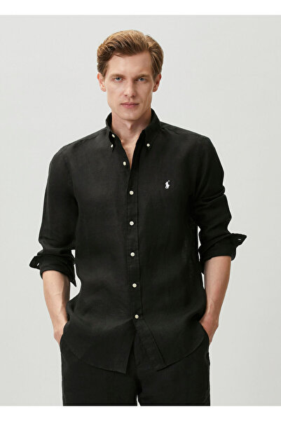 Polo Ralph Lauren Regular Fit Siyah Keten Gömlek