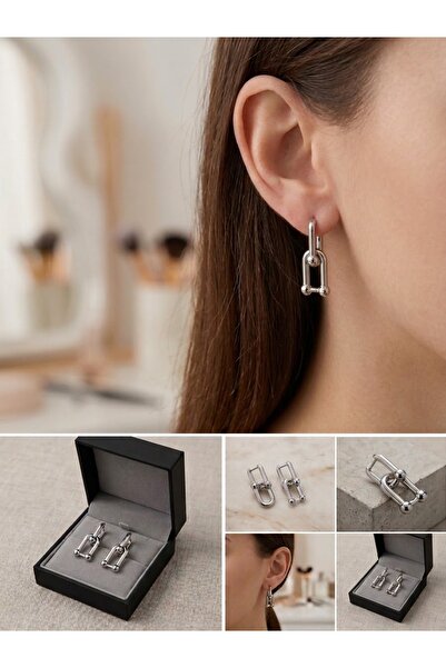Trend Model Sallantılı Çelik Küpe 3,8cm 11 gr