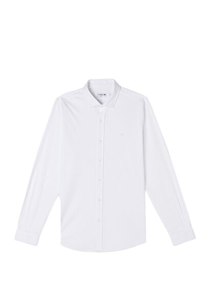 Lacoste Beyaz Slim Fit Uzun Kollu Erkek Gömlek