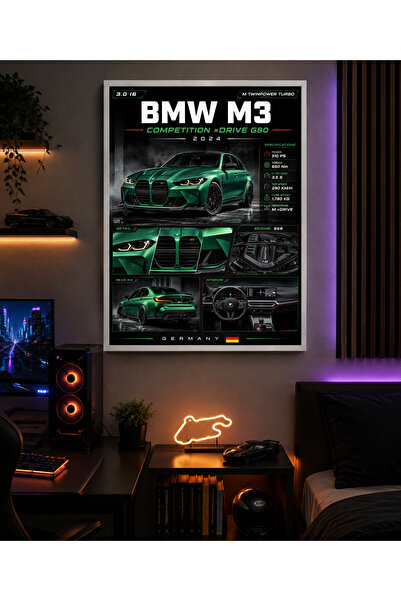 Miutic Print Studio Tablou decorativ auto BMW M3 Competition xDrive G80 2024,...