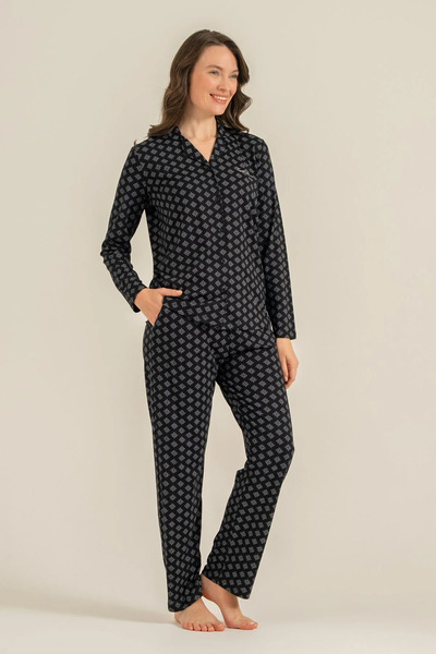 Pierre Cardin Women's Pajama Set, Combed Modal, 50% Cotton 50% Modal, Front B...