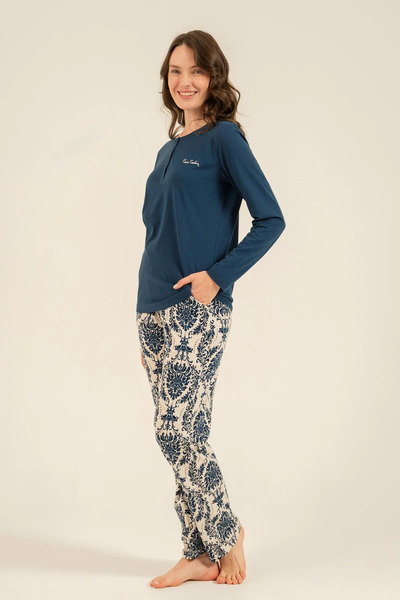 Pierre Cardin Women's Pajama Set, Combed Modal, 50% Cotton 50% Modal, Buttone...