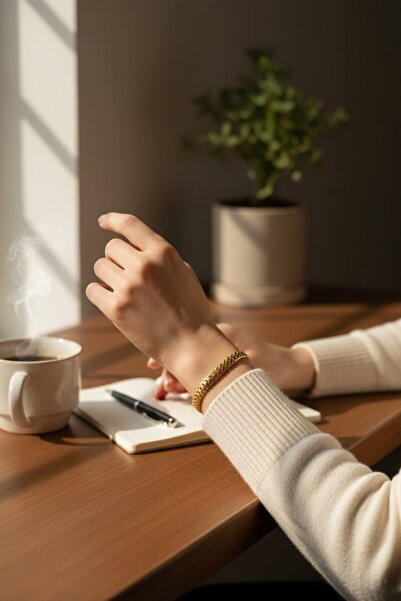 Burjalo Gold Color Knitted Model Women's Bijouterie Bracelet (20 cm) 130705