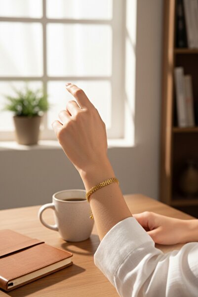 Burjalo Gold Color Women's Knitted Model Bijouterie Bracelet (20 cm) 130703