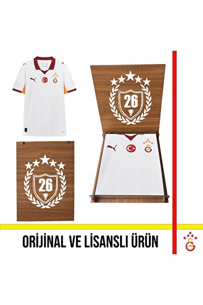 Galatasaray Licensed Puma 2025-2026 White Away Jersey 26 Championship with Wo...