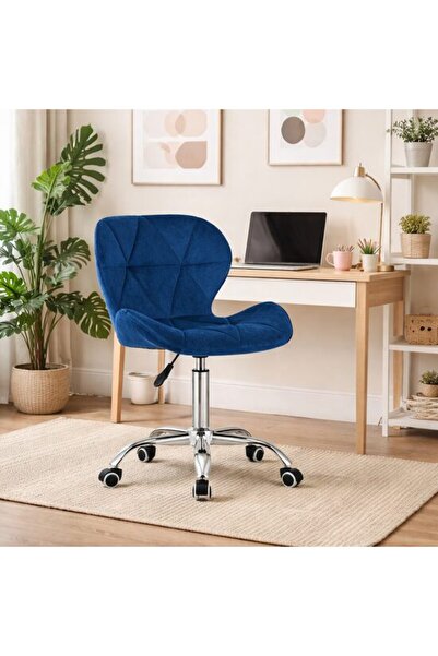 Solplant Scaun de birou, , Avola, rotativ, catifea, bleumarin, 46.5x55x86.5 cm