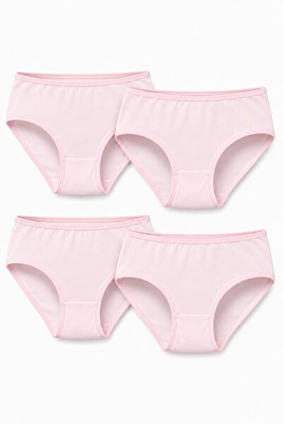 FUL Girls' Panties Set 4-Pack Cotton Pink Unprinted Plain Girls' Slip Panties...