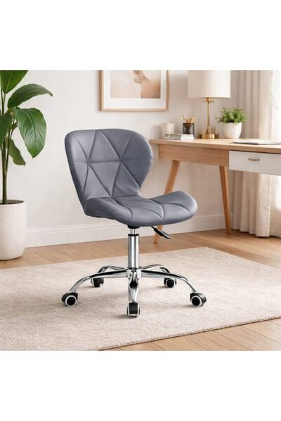 Solplant Scaun de birou, , Avola, rotativ, piele ecologica, gri, 47.5x55.5x84...