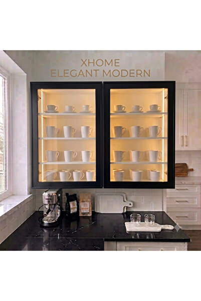 xhomedekor mdf (70x90x25) kahve köşesi vitrin