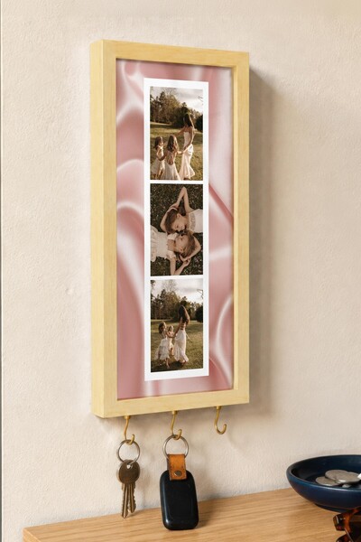 Postifull Kişiye Özel Tablo Anahtarlık, Photobooth Stili Bej Fotoğraf Çerçeve...