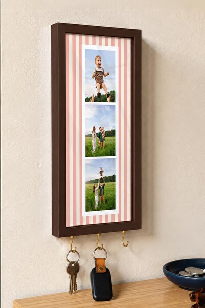 Postifull Kişiye Özel Tablo Anahtarlık, Photobooth Stili Kahverengi Fotoğraf ...