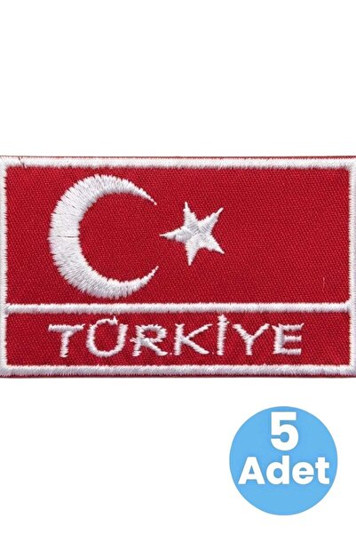 Tezzgelsin Turkish Flag Turkey Written Rectangular Embroidery Coat of Arms 4X...