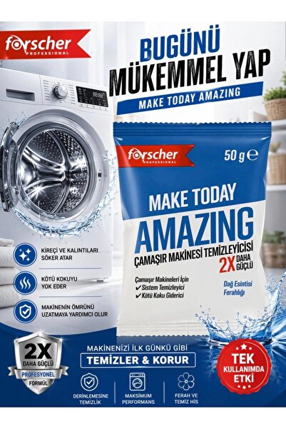 2X Güçlü Dağ Esintisi Ferahlıklı Çamaşır Makinesi Temizleyicisi (Tek Kullanımlık, 50 g x 10 Adet)
