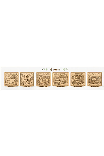 Gabcom Puzzle din Lemn – Veverita+Autobuz+CamionetaTractare+Ambulanta+Melc+Ma...
