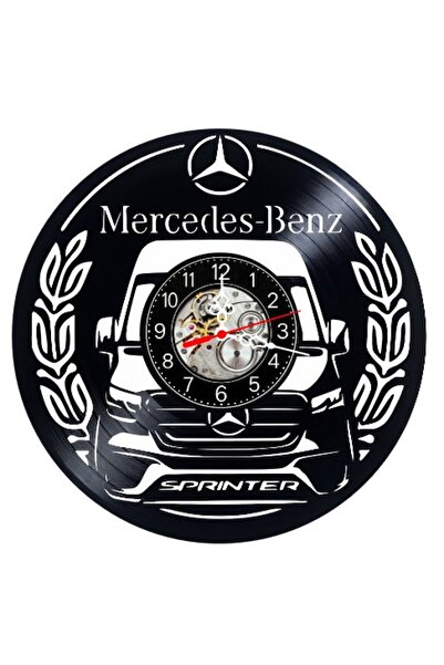 Mercedes Benz Διακοσμητικό ρολόι τοίχου από δίσκο βινυλίου, Μοντέλο με λογότυ...