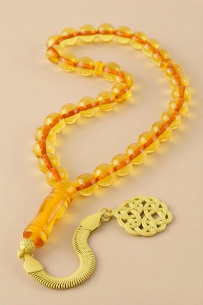 HOŞGÖR ACCESSORIES 10 mm Original Crimped Amber Prayer Beads