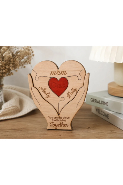 Gabcom Puzzle din Lemn – TogheterHands, Puzzle Montessori Educativ, 5 piese, ...