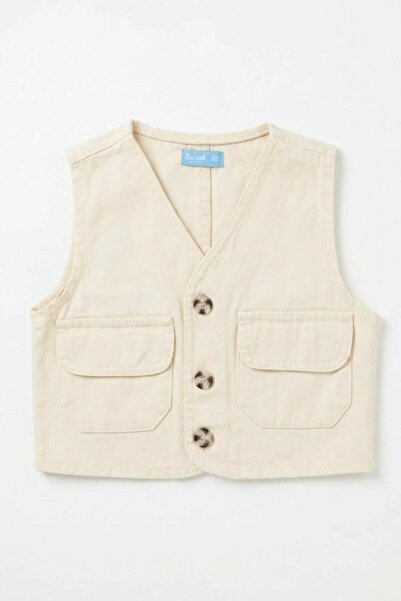 NOBLEKIDS La Ciel Paris Kids Denim Vest Beige