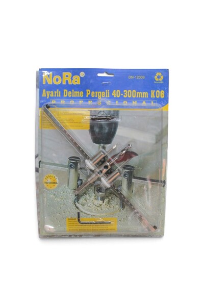 Nora Ayarlı Delme Pergeli 40-300 mm K06 Ahşap Alçıpan Sunta Matkap Panç Açıcı...