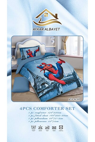 Afkar Albayet Baby Summer Bedding Single Bed 4 Piece Microfiber Fun Pattern Bedding Set