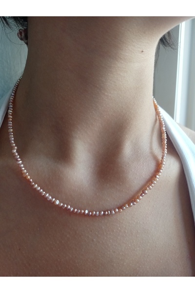 Mudita Tasarım 1/2 mm Rose renk orijinal gerçek doğal kum inci
