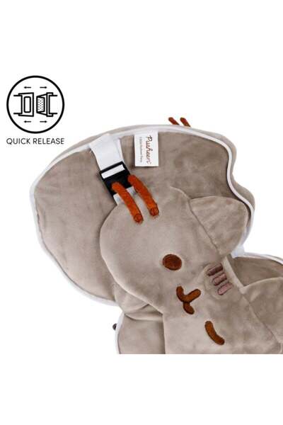Relaxeazzz Çocuk Seyahat Yastığı ve Göz Maskesi-Pusheen Cat With Sunglasses Shaped