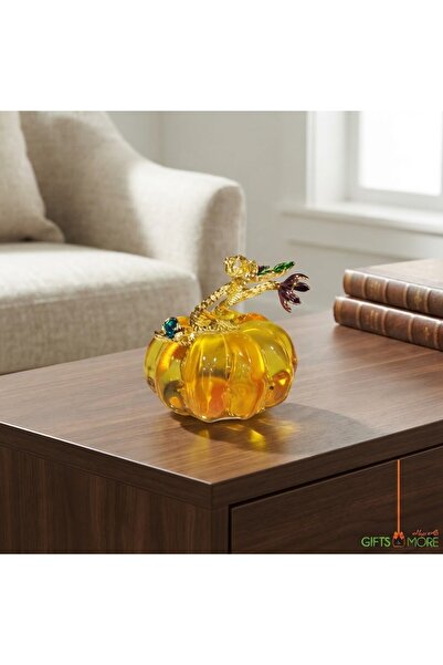 Gifts and More Hacı Ali DEKORATİF KRISTAL BALKABAK SARI RENK