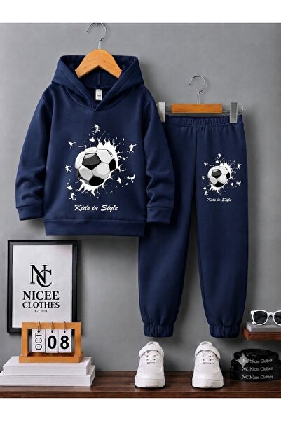 NC Nicee Clothes Children's Tracksuit Set Unisex (White Top Printed Winter)