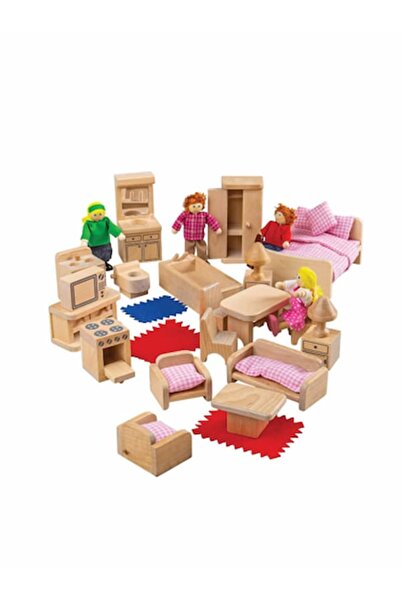 BIGJIGS Toys Doll Family and Furniture Set